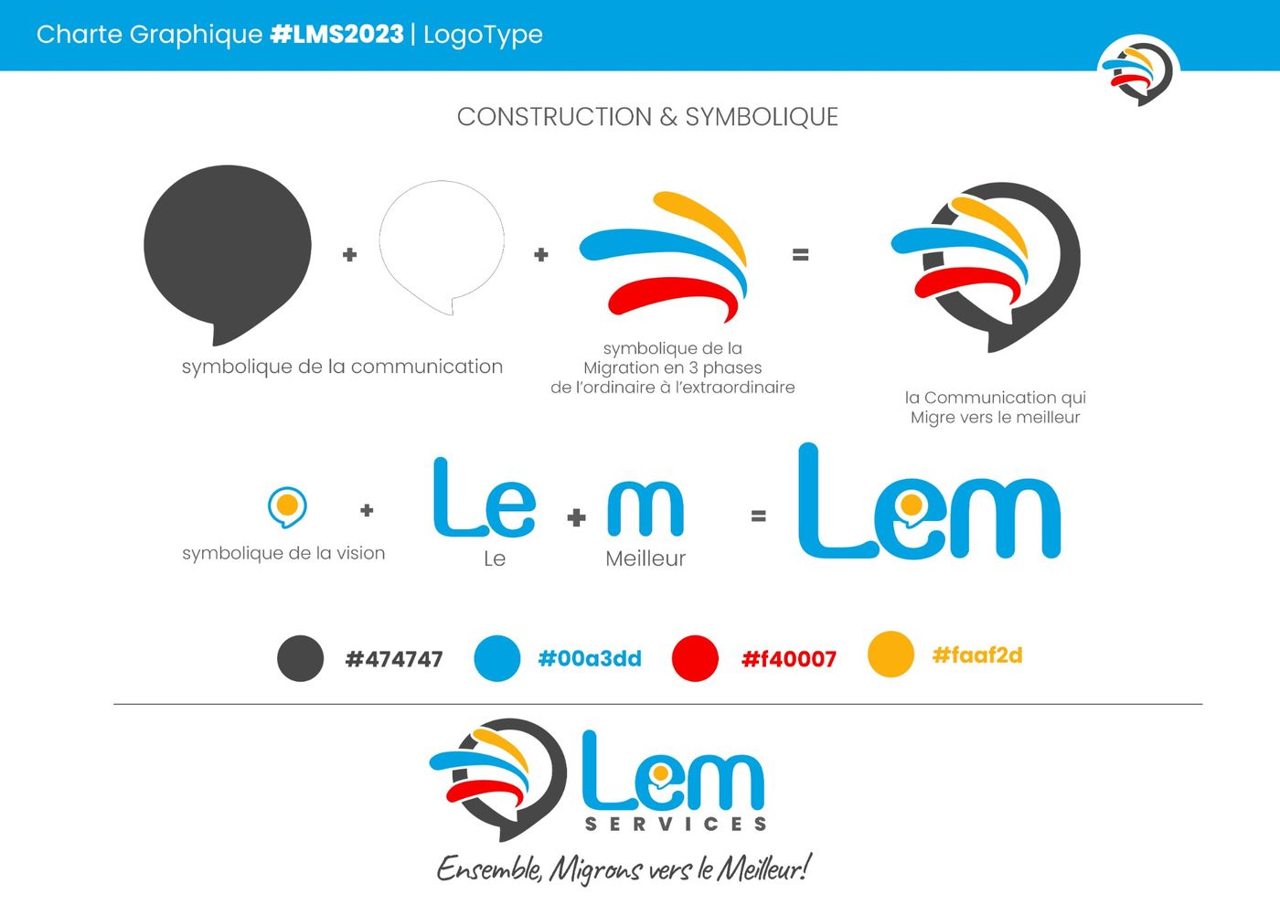 Construction et symbolique du logotype LEM SERVICES